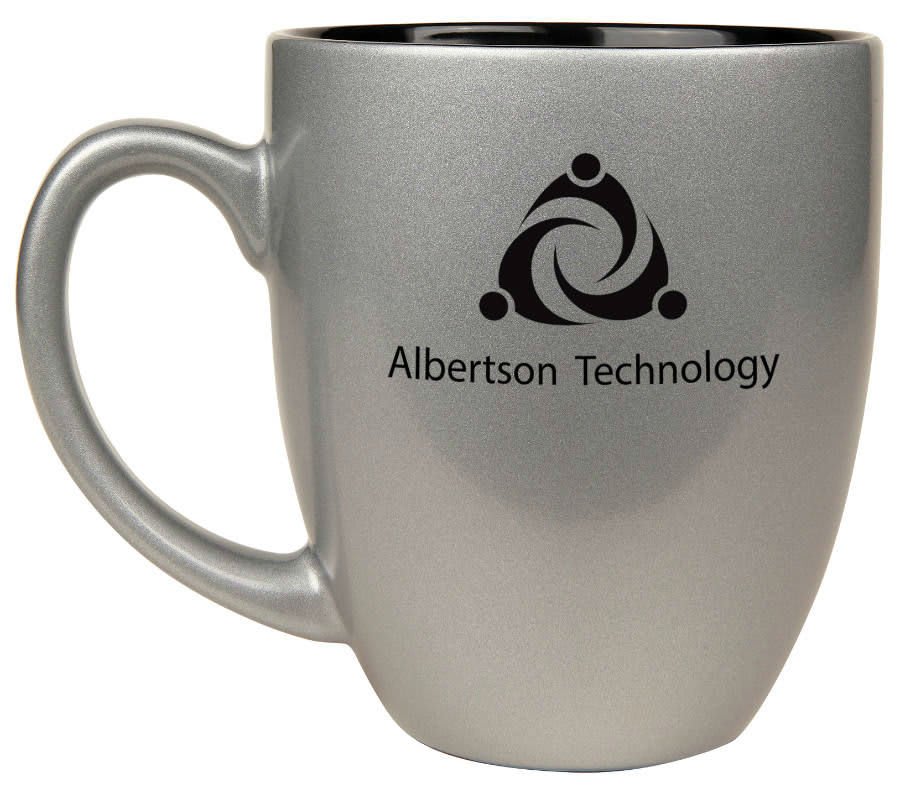 16 oz. Ceramic Bistro LazerMug — Silver