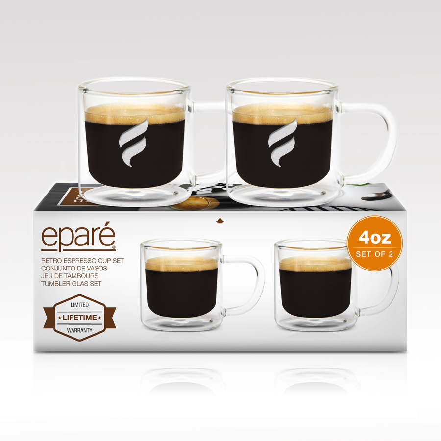 Epare Double-Wall Espresso Glass Mug (Set of 2) product photograph