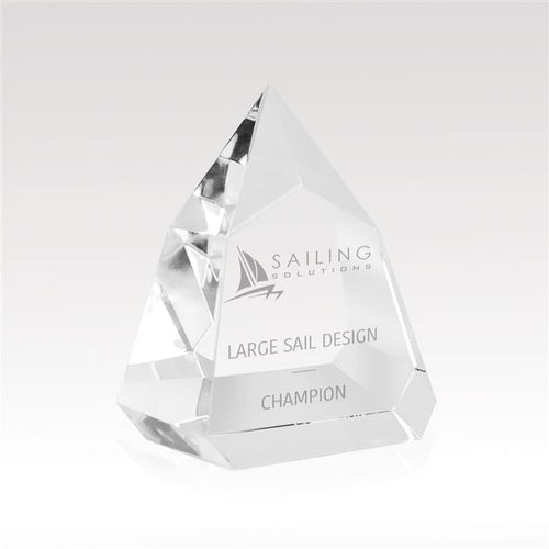 Peak Faceted Optical Crystal Award — 5.5 Inches