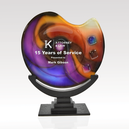 Delphi II Art Glass Award — Black Base