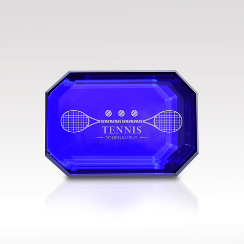 Sapphire Optical Crystal Paperweight