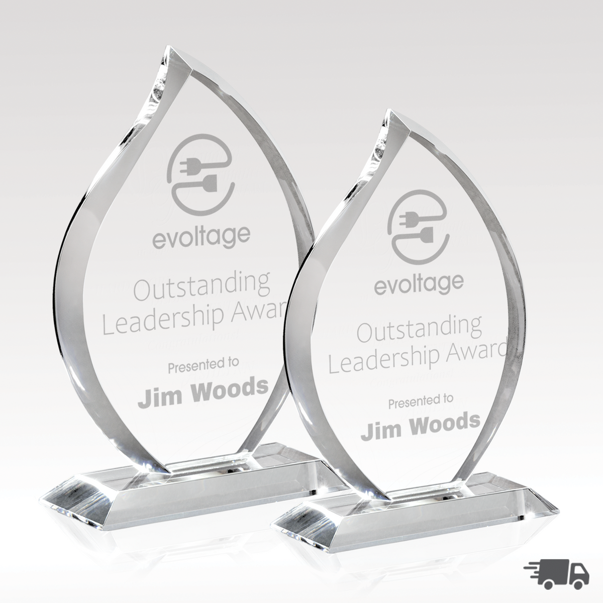 Flare Sculpted Optical Crystal Award