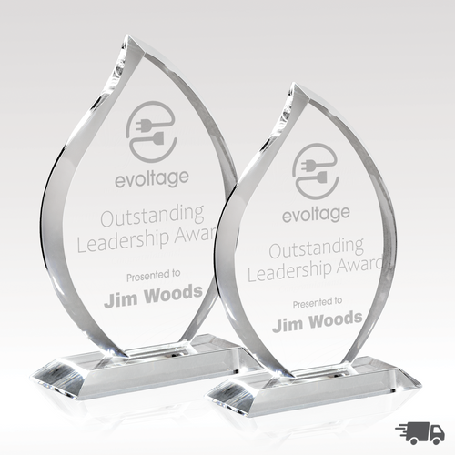 Flare Sculpted Optical Crystal Award