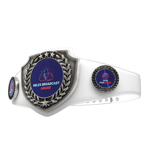 Express Antique Shield Championship Belt in White