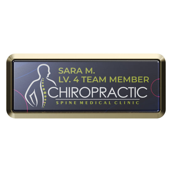 Express Vibraprint® Rectangle Name Badge Holder w/ Magnet Back