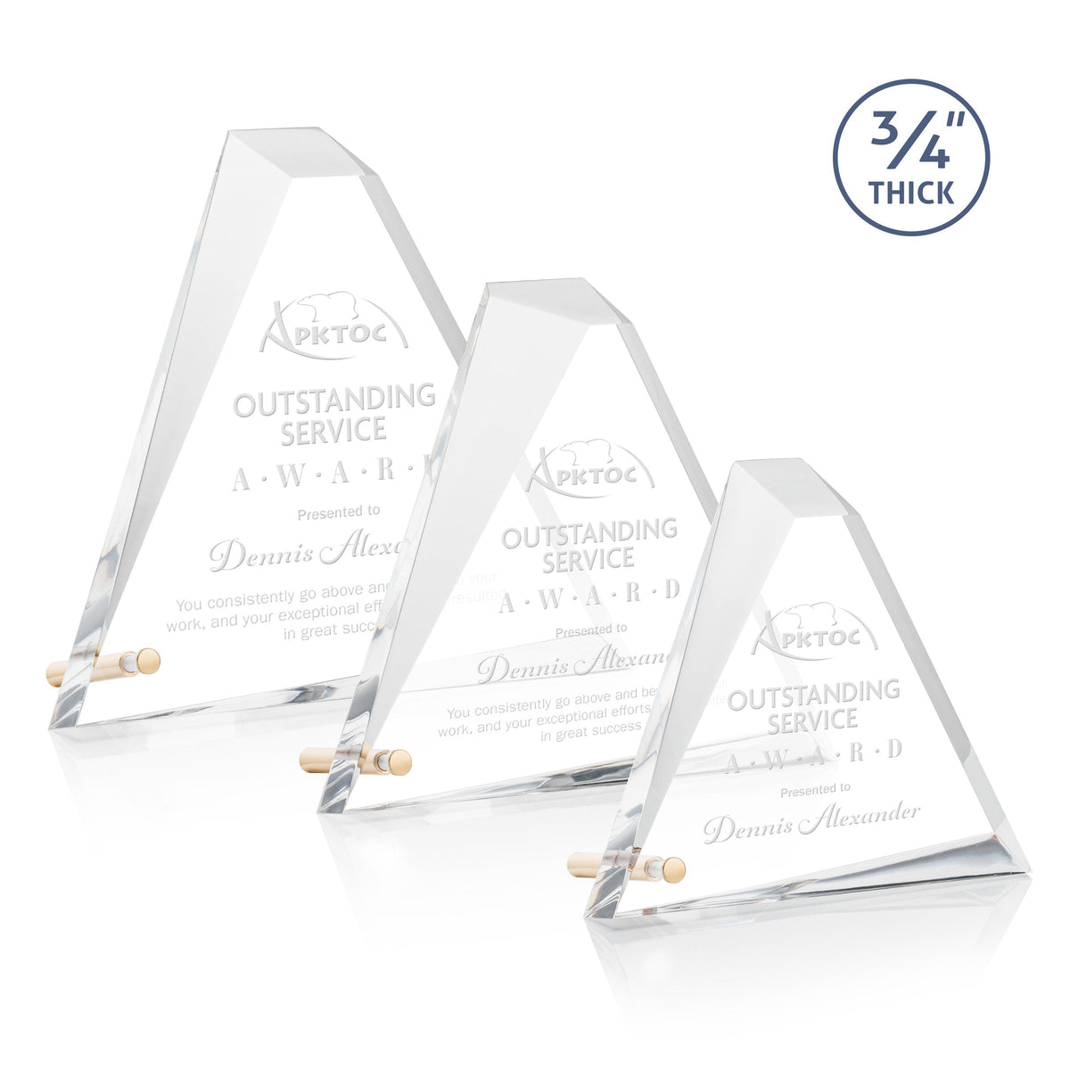 Mosaic Triangle Award — Finish, Version and Size