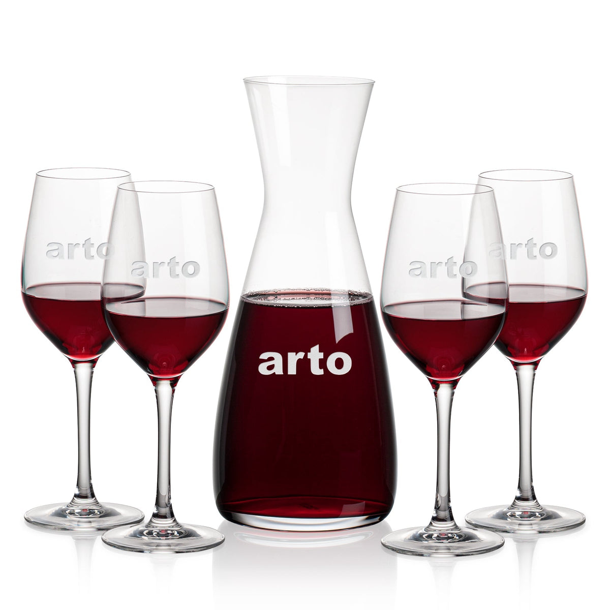 Portofino Carafe & Lethbridge Wine — Deep Etch example; representative set photo