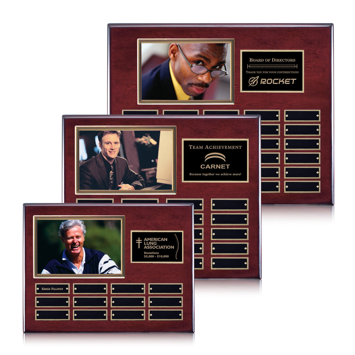 Photo (Horiz) P/Plaque - Rosewood/Gold