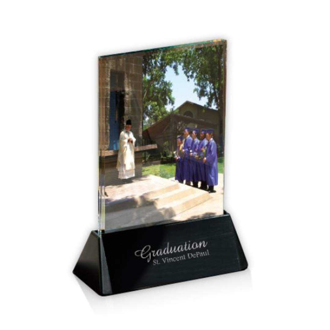 Genesis Starfire Glass and Black Aluminum Photo Frame
