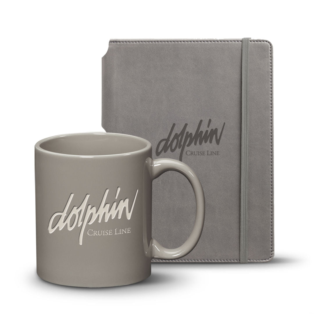 Eccolo® Tempo Journal/Malibu Mug Set — Gray — G410-1001-LG