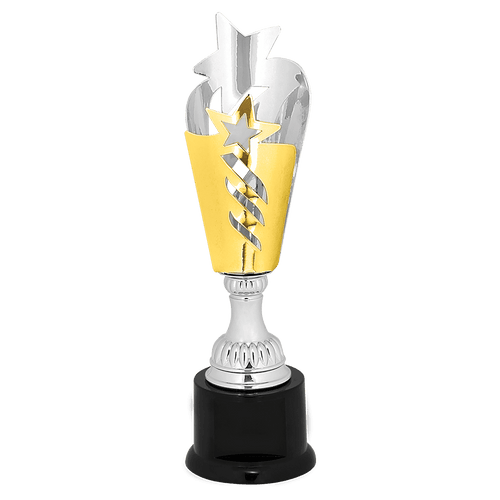 Silver & Gold Star Completed Metal Cup Trophy on Plastic Base
