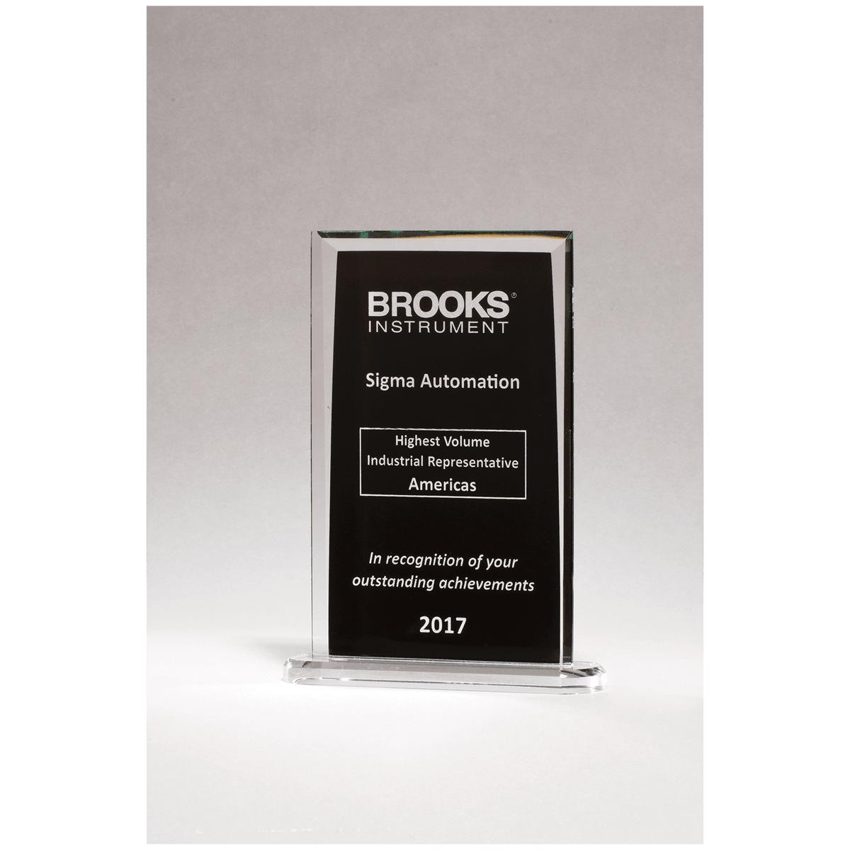 Rectangular Glass Award with Black Silkscreened Center
