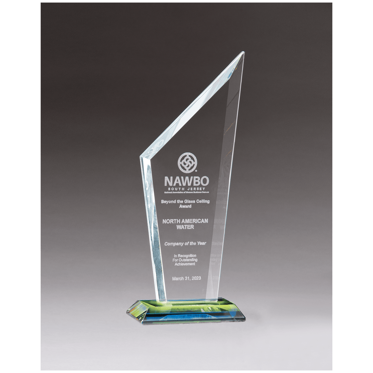 Thick Zenith Series Clear Glass with Prism-Effect   Base