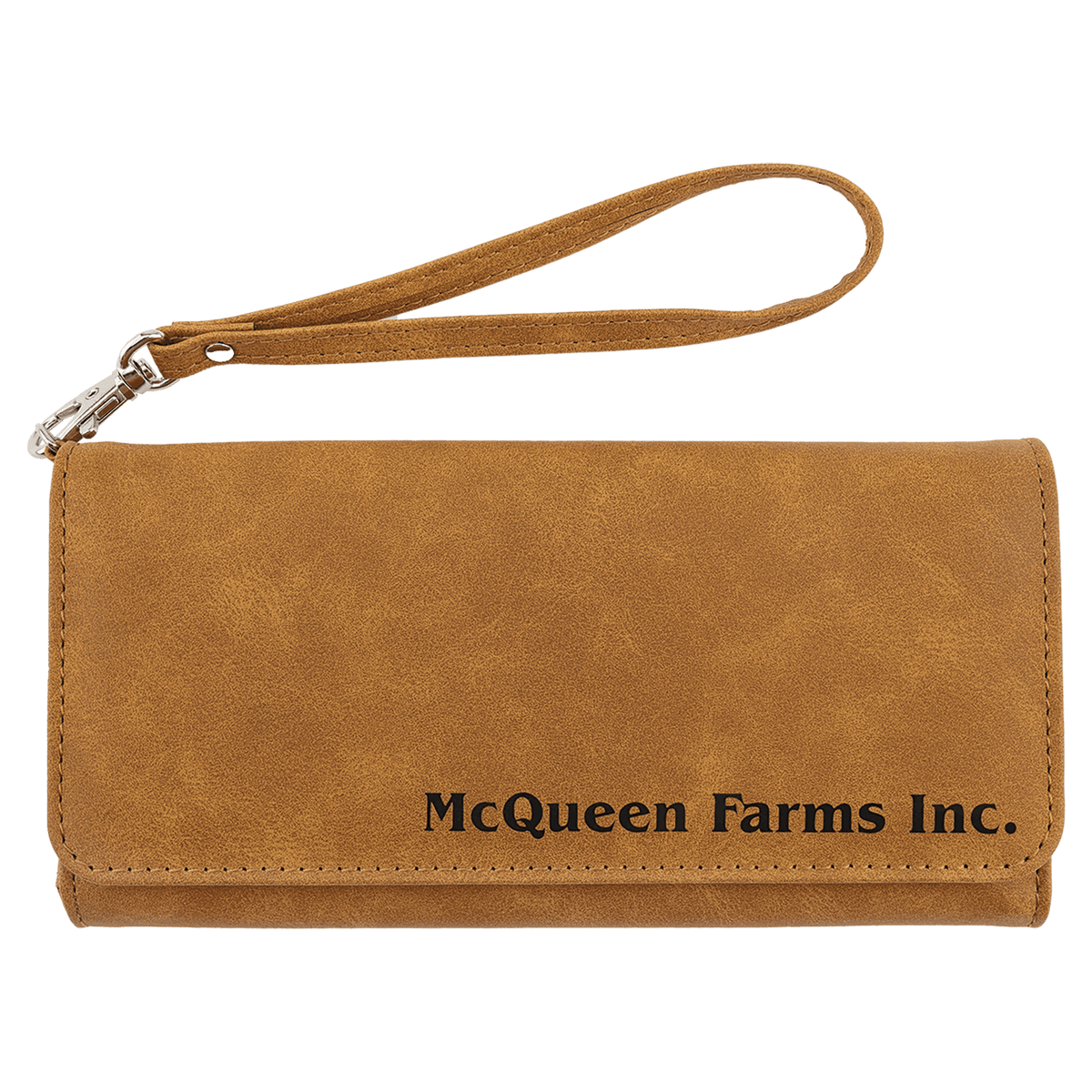 Wallet with Strap - Laserable Leatherette, Creekside Collection, 7 1/2" x 4"