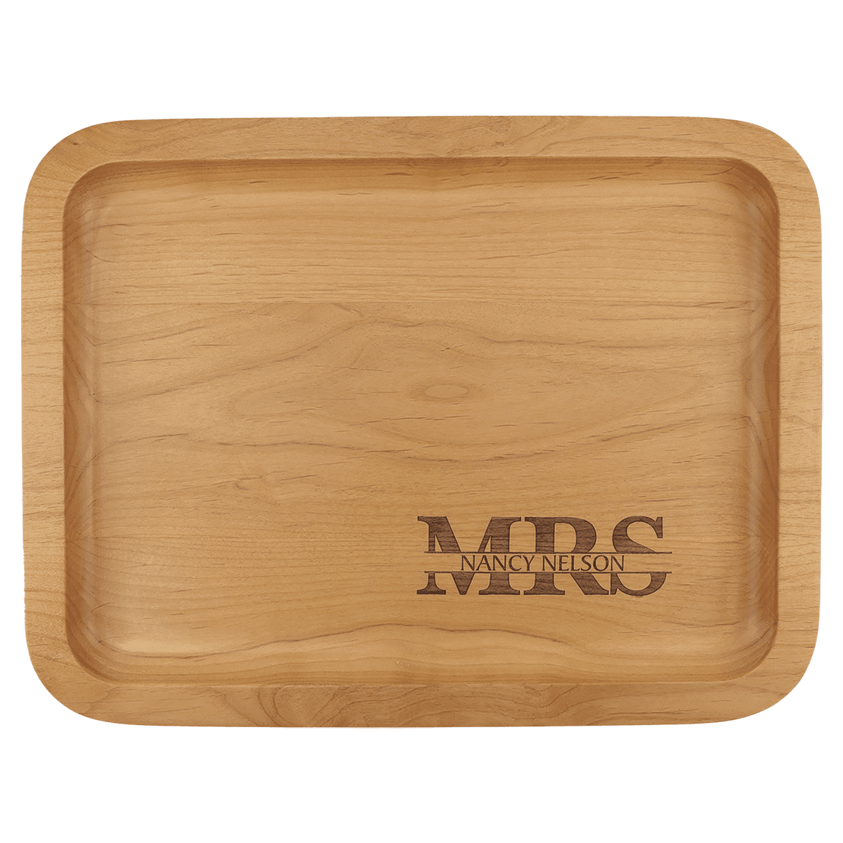 13 5/8" x 10 5/8" Alder Tray with 9" x 12" Recessed Center