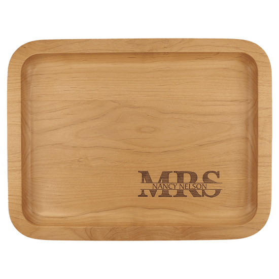 13 5/8" x 10 5/8" Alder Tray with 9" x 12" Recessed Center