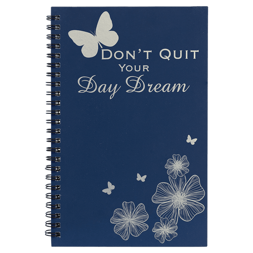 5 1/2" x 8 1/2" Blue Lazerburst Spiral Notebook-Lasers to Silver