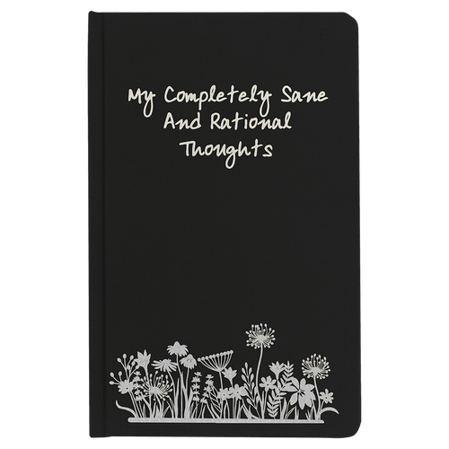 5 1/4" x 8 1/4" Black Lazerburst Journal-Lasers to Silver