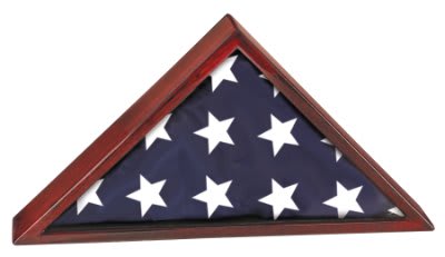 25" x 12 1/2" Rosewood Piano Finish Flag Display Case