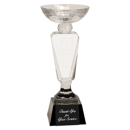 Clear Crystal Cup on Black Pedestal