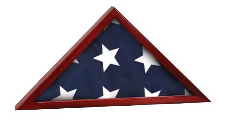 Rosewood Finish Flag Display Case