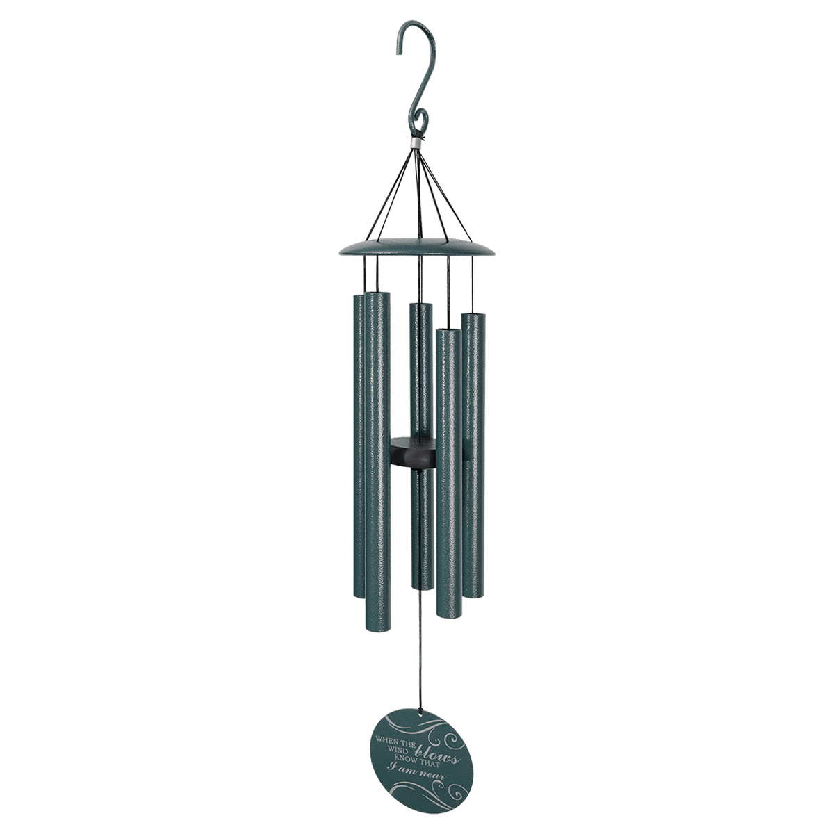 30" Dark Peacock Green Powder Coated Aluminum Wind Chime