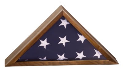 16 1/4" x 8 1/4" Walnut Piano Finish Flag Display Case