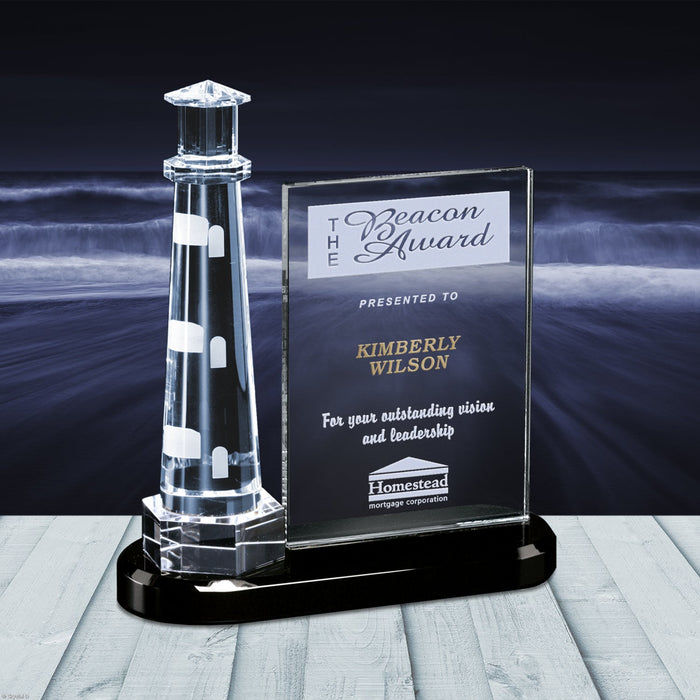 Journey Point Lighthouse 9-1/2" - Crystal D