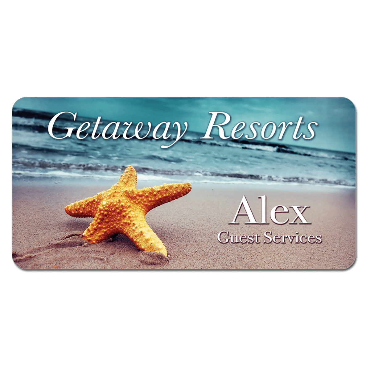 Personalized Composite Name Badge – Rounded Corners