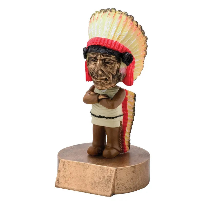Mascot Bobble Head Indian - 6"