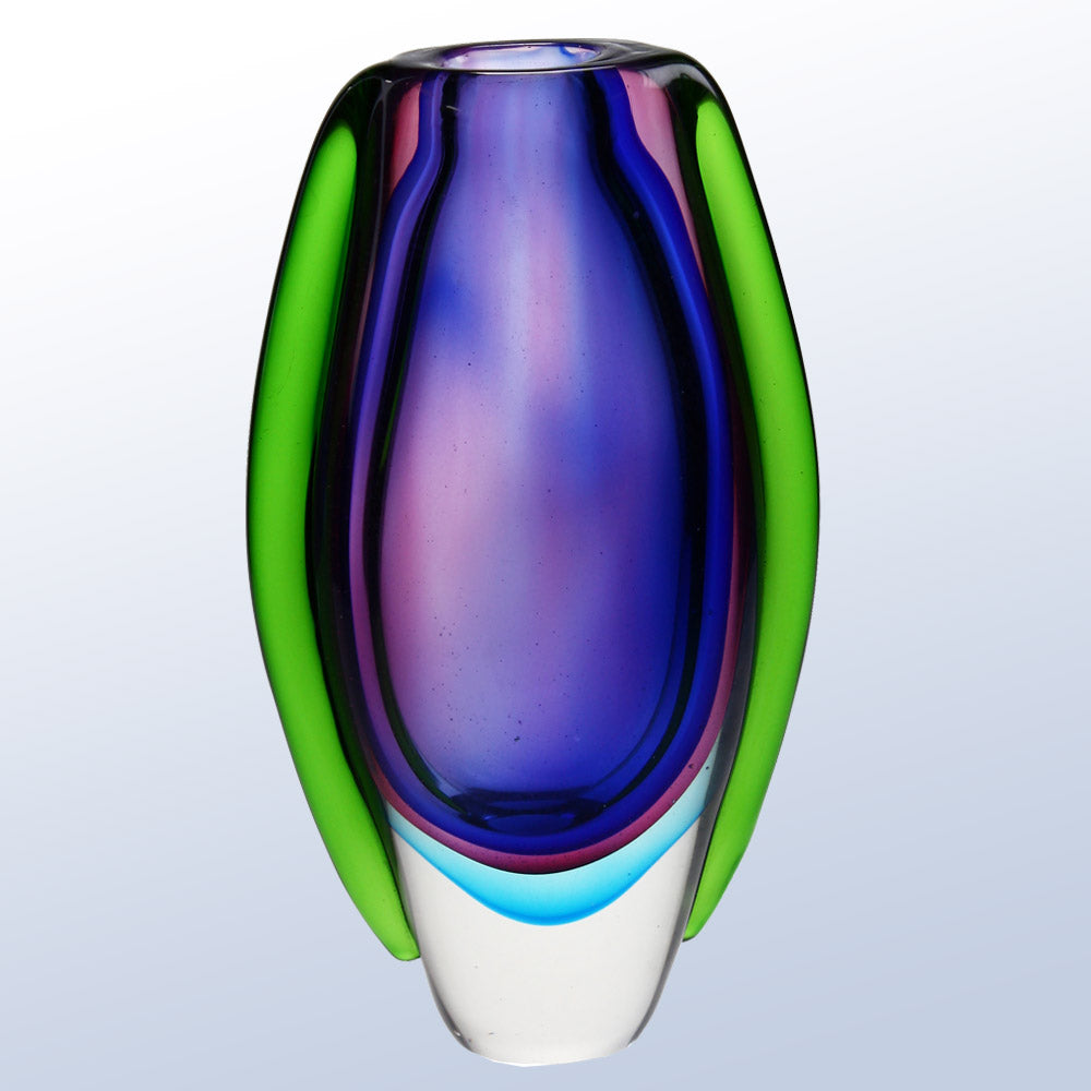 Deep Blue Sea Art Glass Vase