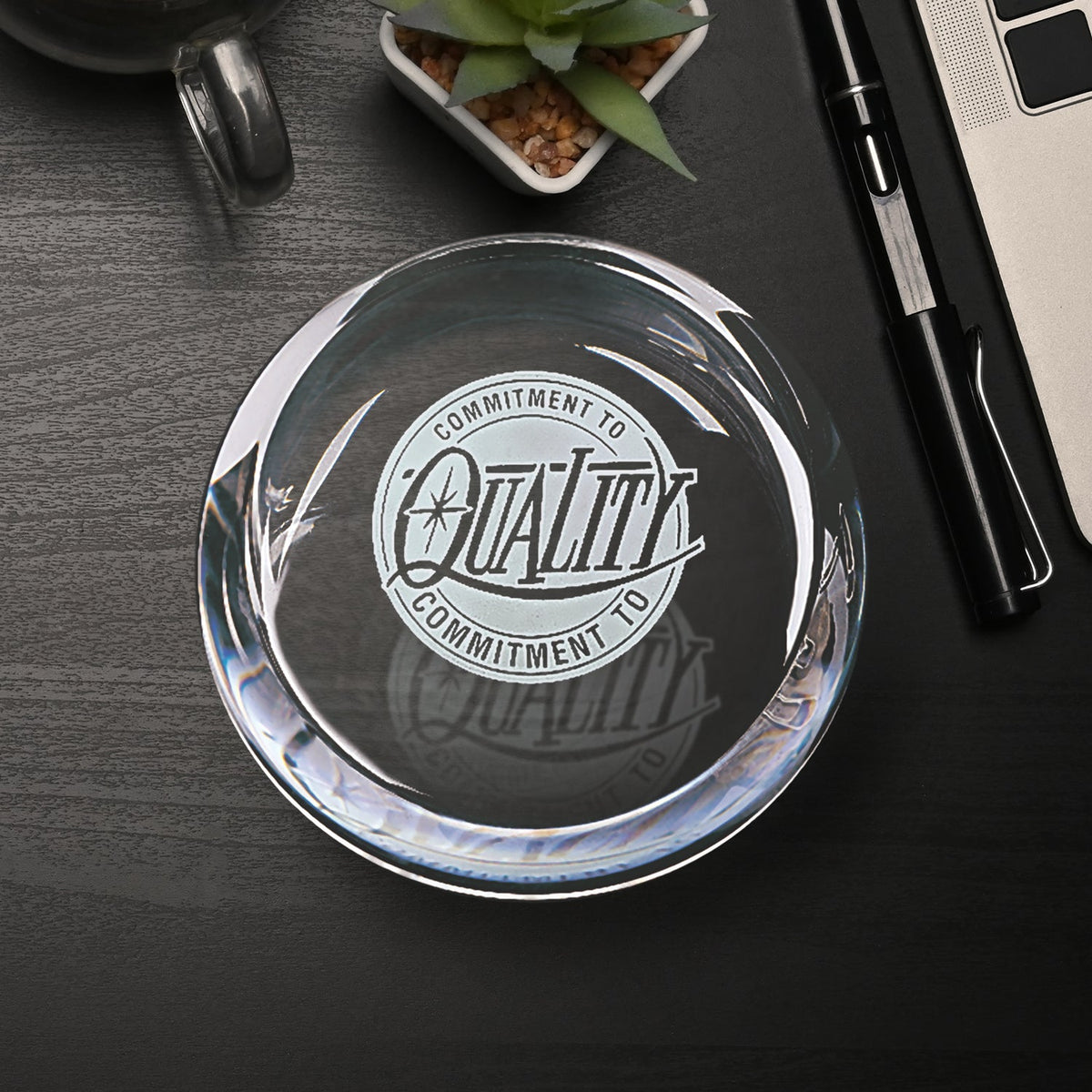 Slant Top Paperweight 3-1/2" Dia.