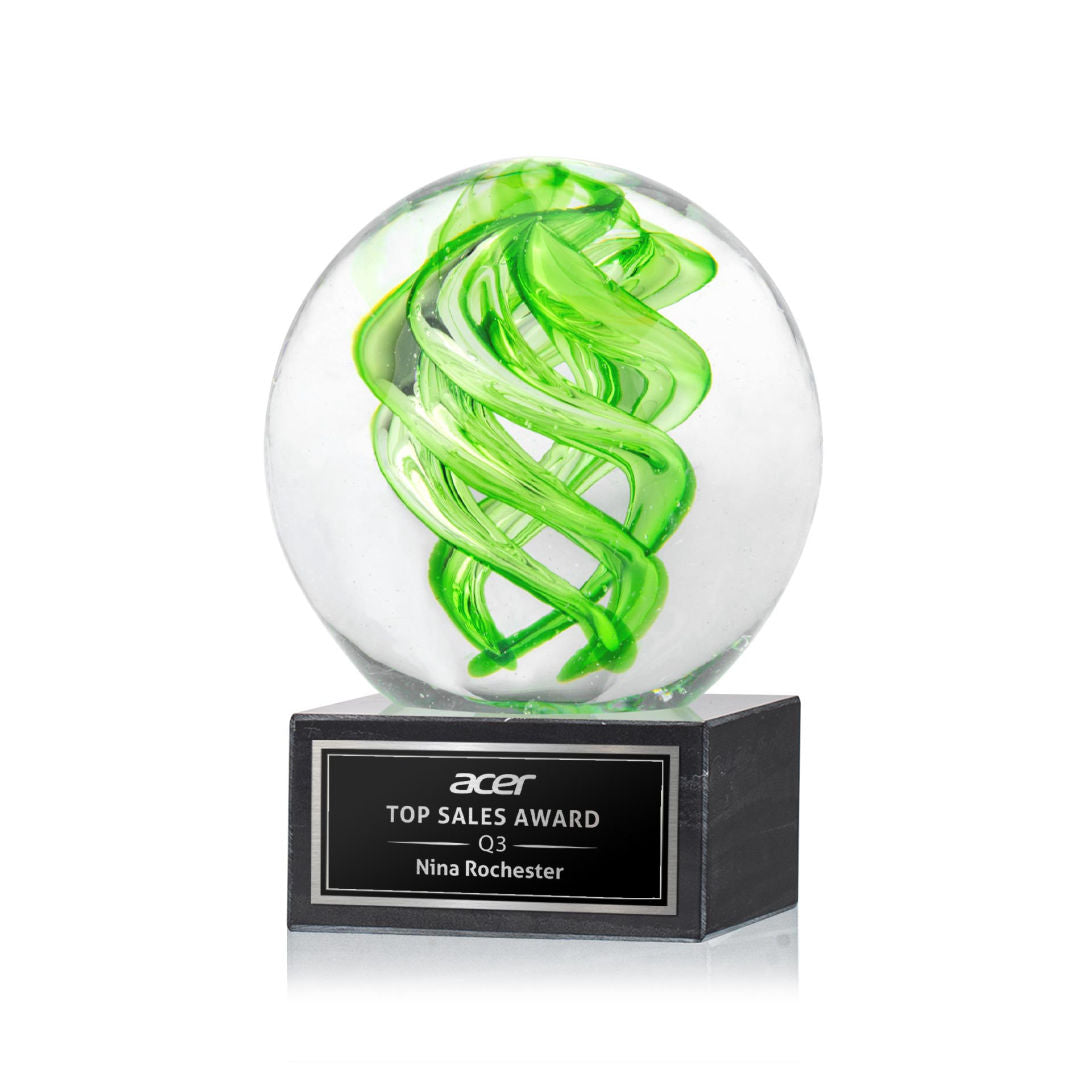 Vortex Award on Square Marble Base - Black