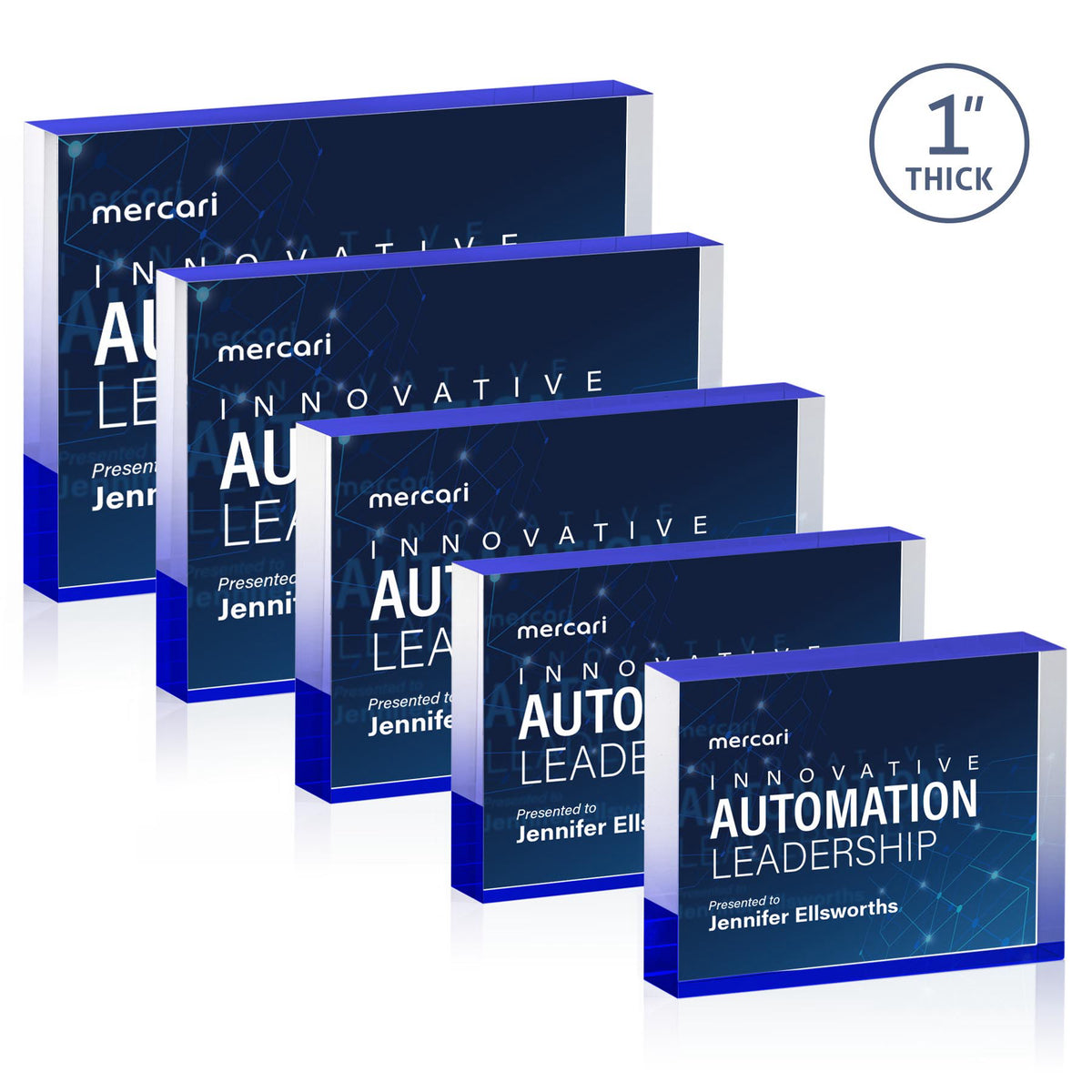Toledo VividPrint™ Double Sided Award - Blue (Horiz)