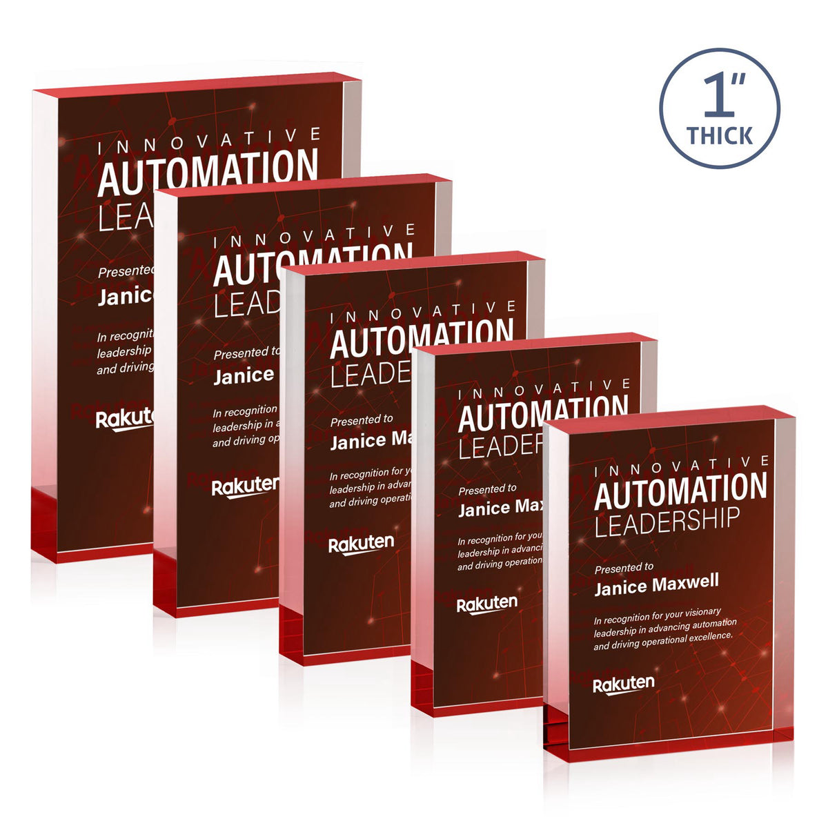 Toledo VividPrint™ Double Sided Award - Red (Vert)