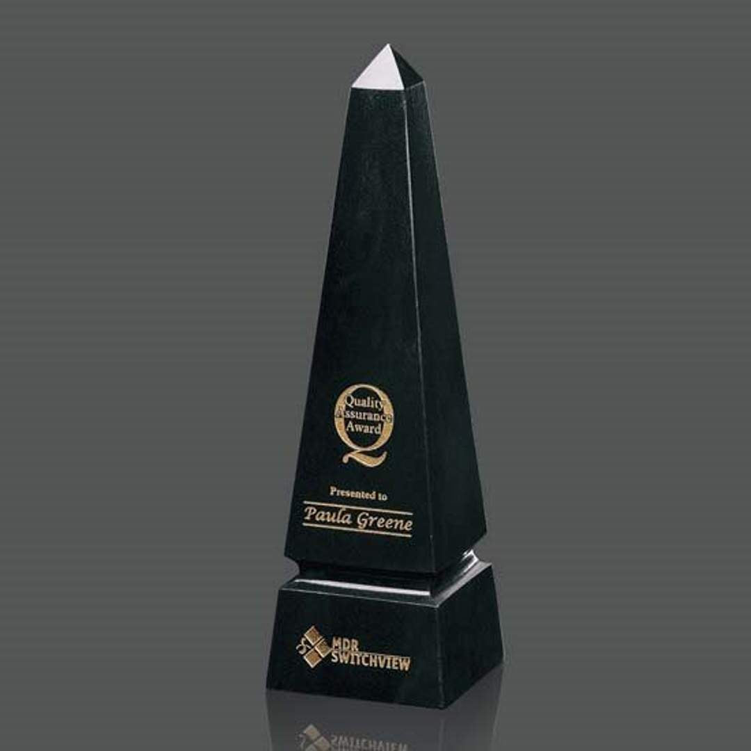 Marble Grooved Obelisk Award