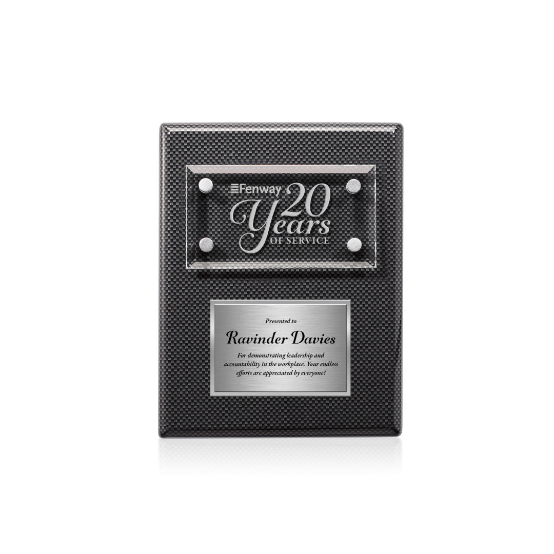 Gossamer Plaque - Carbon Fibre/Silver