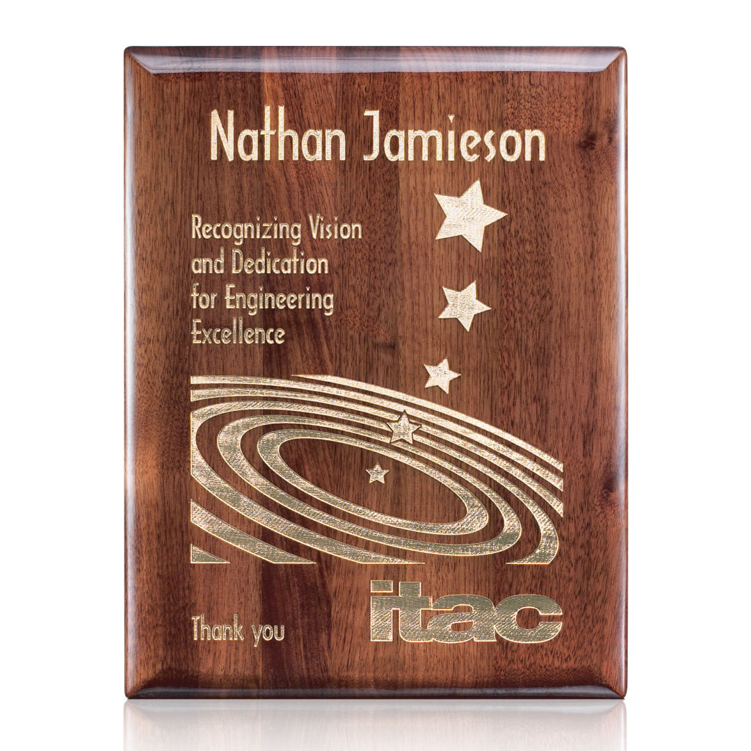 Carisbrooke Engraved Walnut Plaque