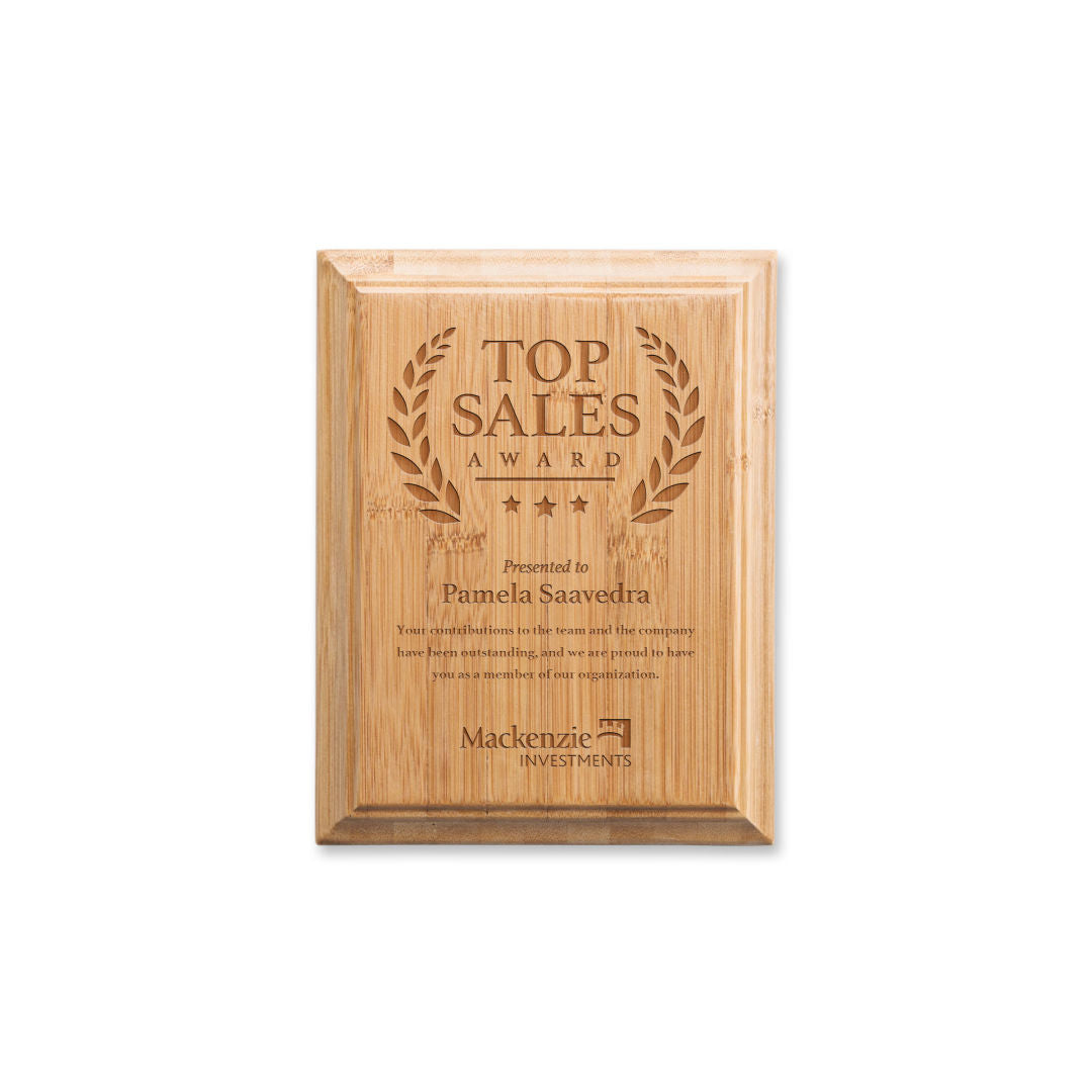 Bamboo Plaque — Laser Engraved