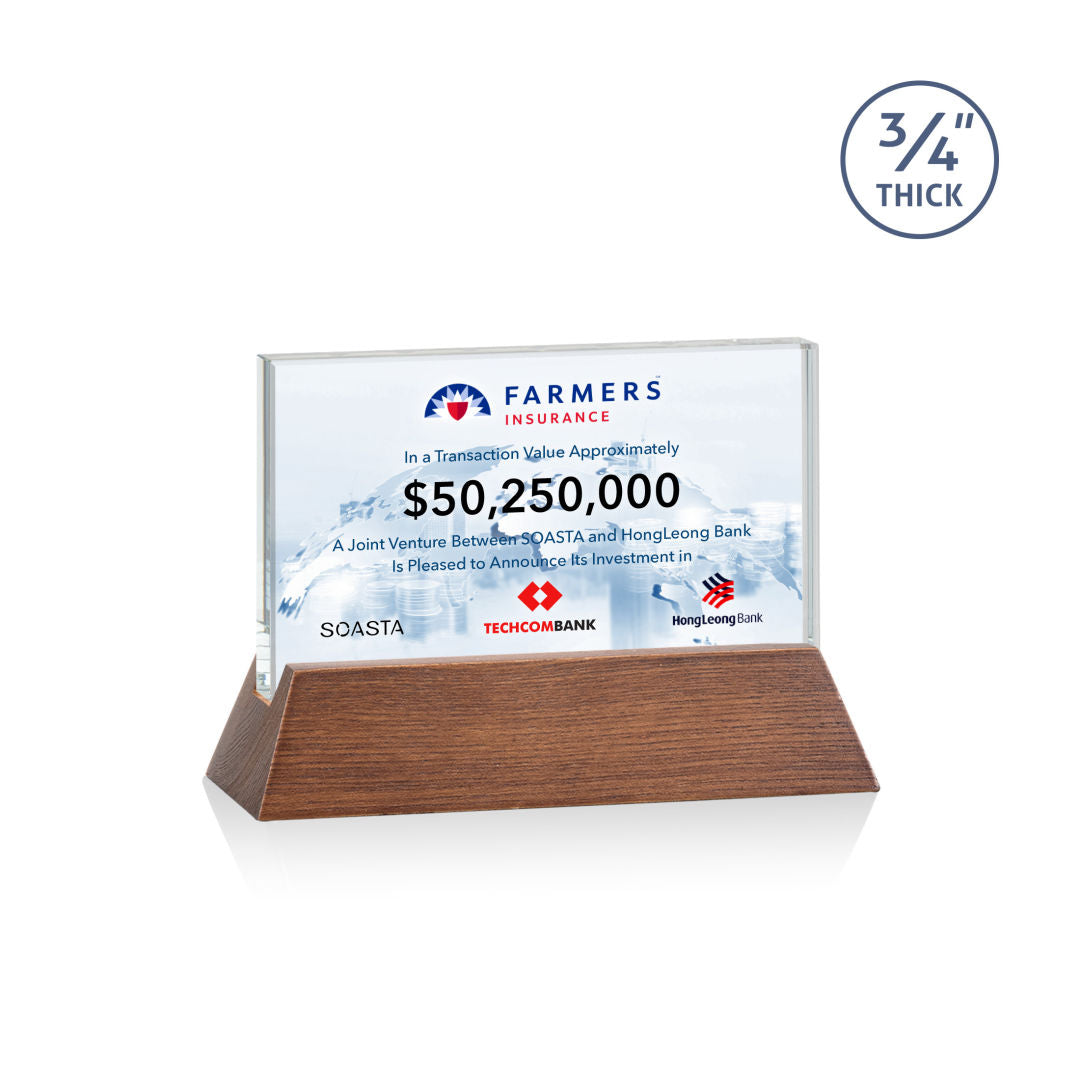 Walkerton VividPrint™ Award - Starfire/Walnut (Horiz)