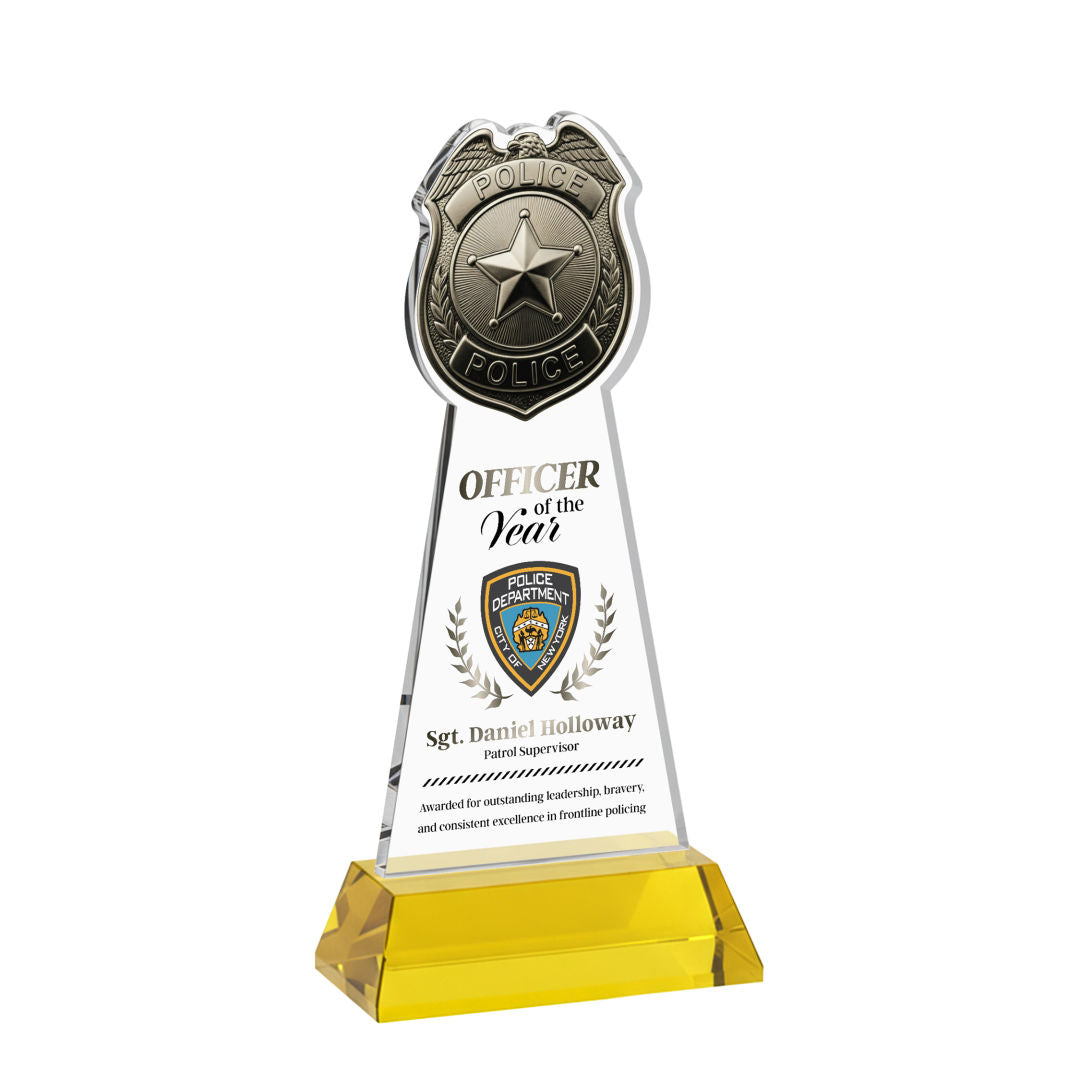 Police Badge VividPrint™ Award on Hartford Base