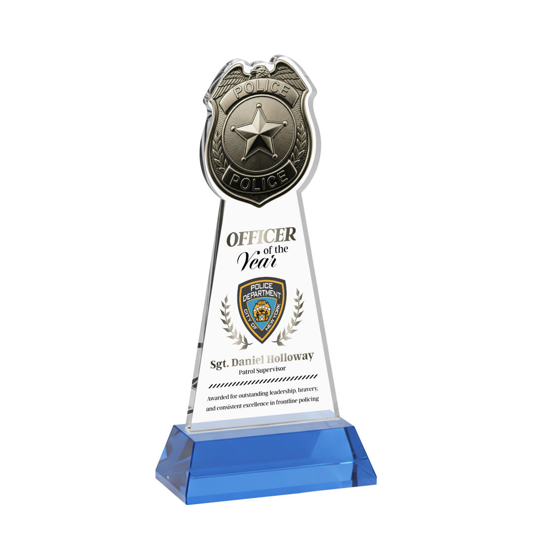 Police Badge VividPrint™ Award on Hartford Base
