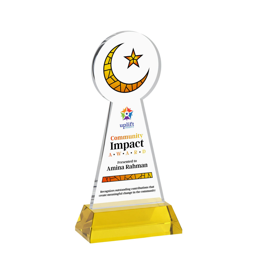 Crescent & Star VividPrint™ Award on Hartford Base