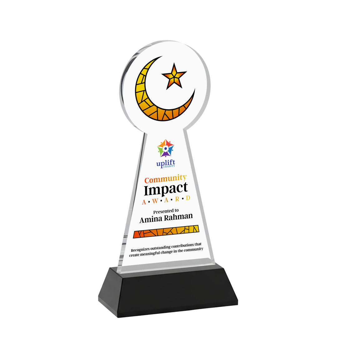 Crescent & Star VividPrint™ Award on Hartford Base