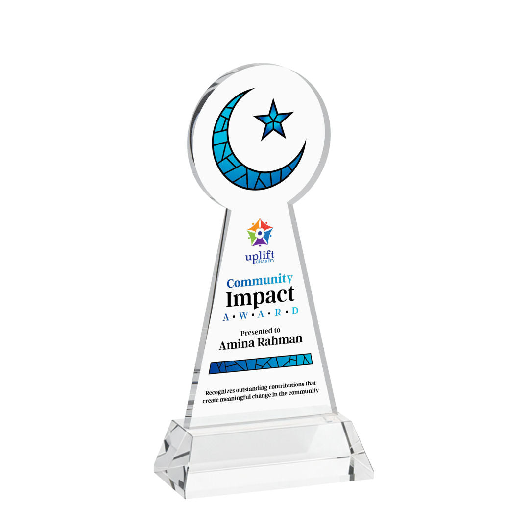 Crescent & Star VividPrint™ Award on Hartford Base