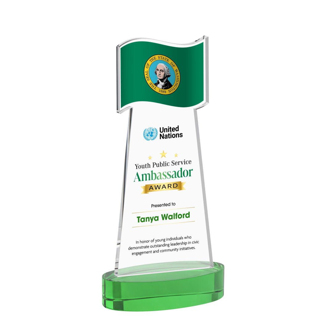 Flag VividPrint™ Award on Alberton Base