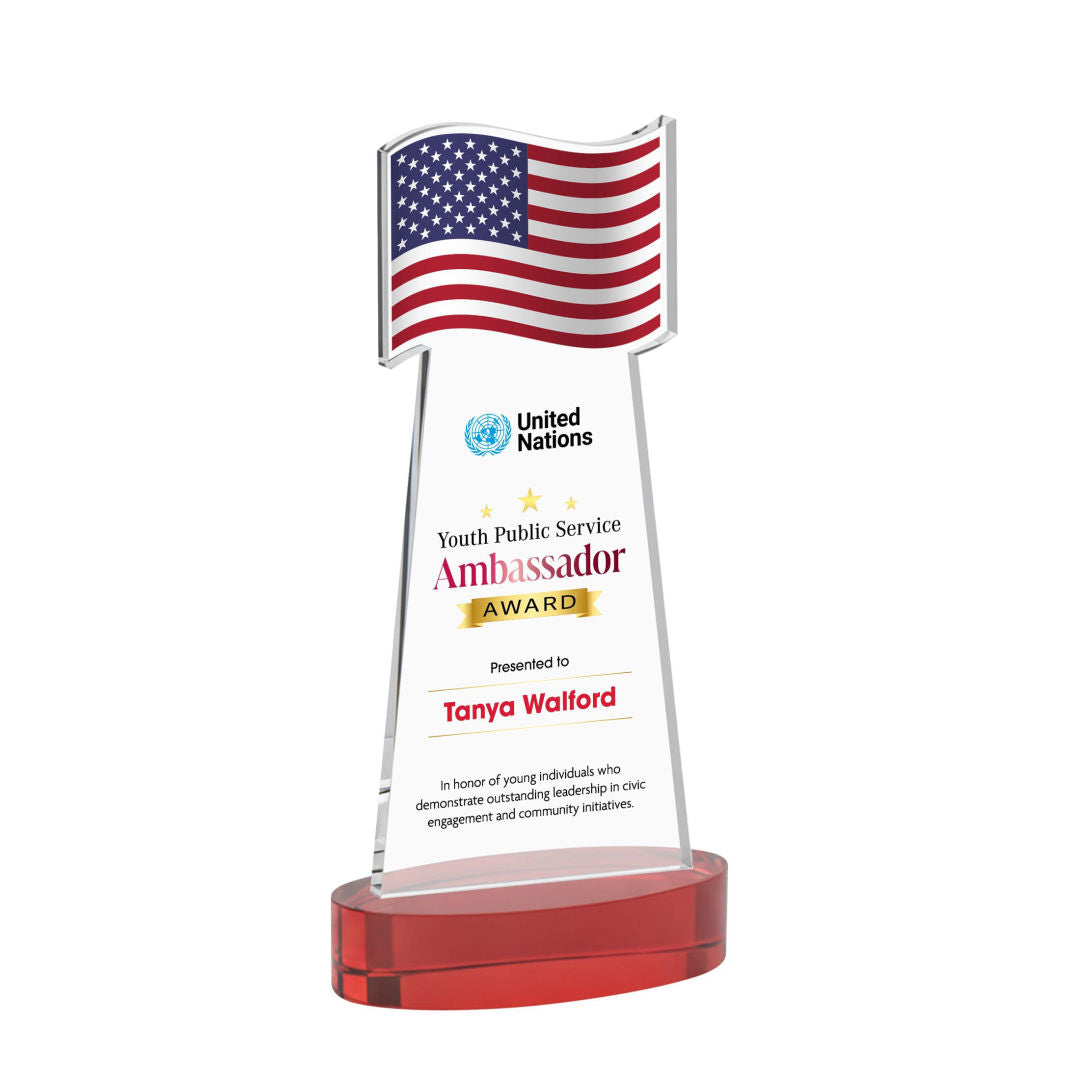 Flag VividPrint™ Award on Alberton Base