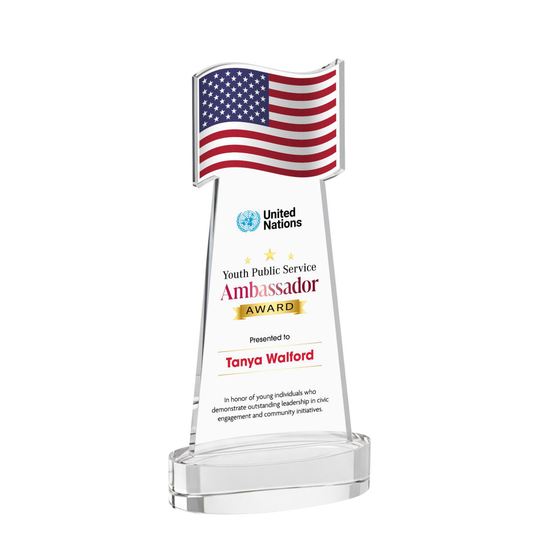 Flag VividPrint™ Award on Alberton Base