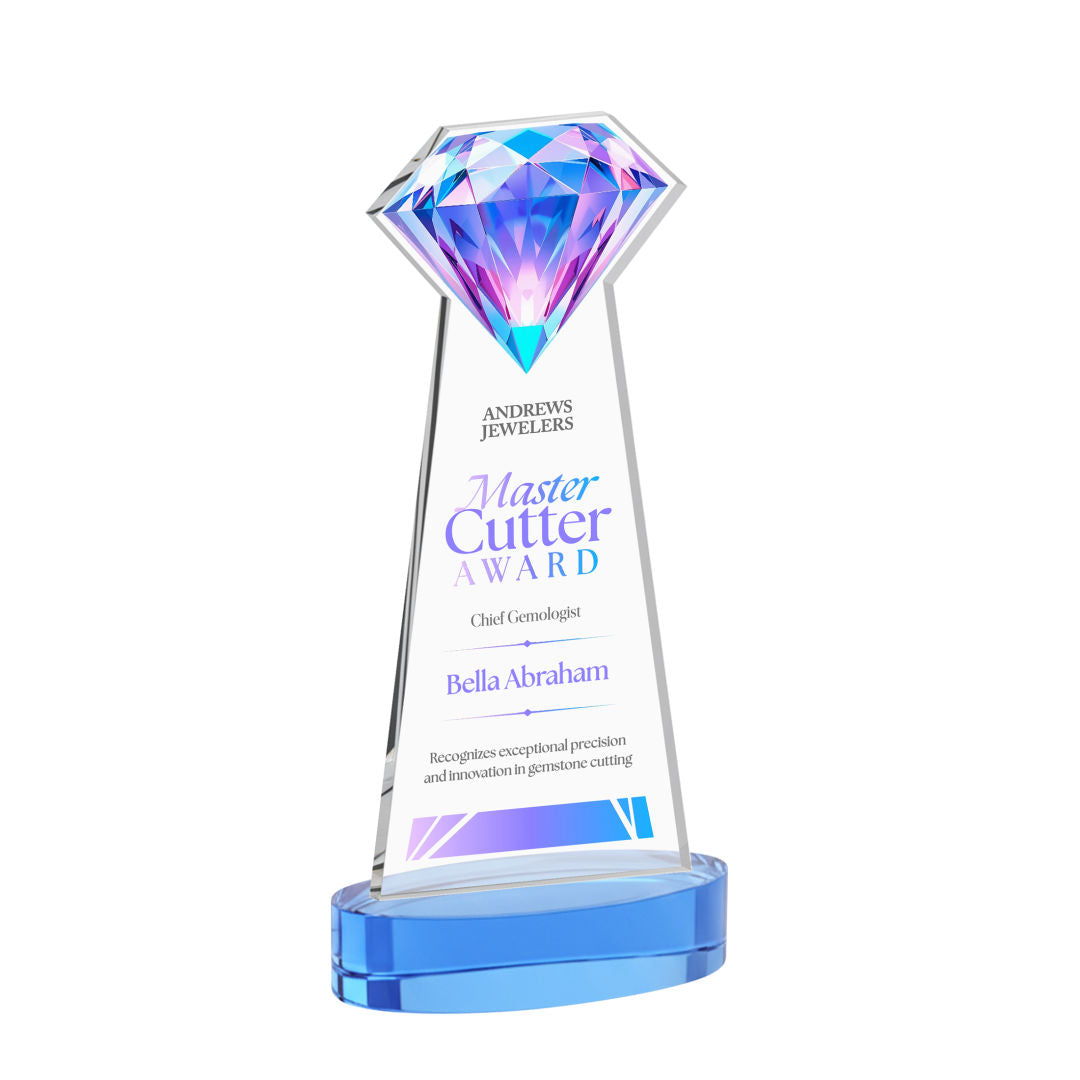 Gemstone  VividPrint™ Award on Alberton Base - Sky Blue