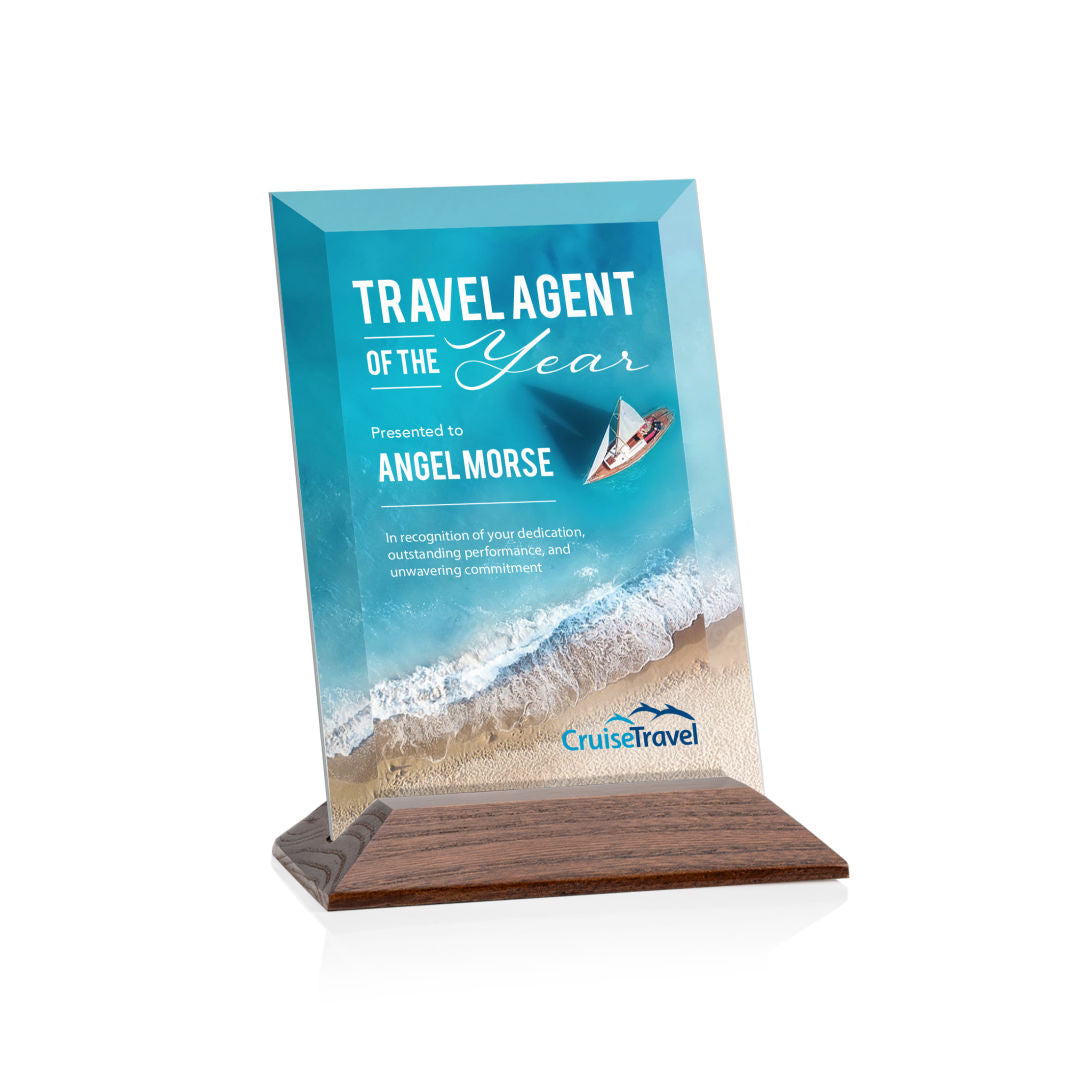 Embassy VividPrint™ Award - Starfire/Walnut (Vert)